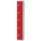 Elite Five Door Coin Return Locker Red JD Catering Equipment Solutions Ltd
