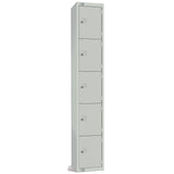 Elite Five Door Coin Return Locker with Sloping Top Grey JD Catering Equipment Solutions Ltd