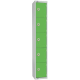 Elite Five Door Manual Combination Locker Locker Green with Sloping Top JD Catering Equipment Solutions Ltd
