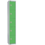 Elite Five Door Manual Combination Locker Locker Green with Sloping Top JD Catering Equipment Solutions Ltd