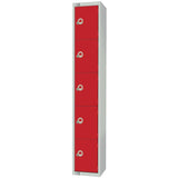 Elite Five Door Manual Combination Locker Locker Red JD Catering Equipment Solutions Ltd