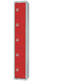 Elite Five Door Manual Combination Locker Locker Red with Sloping Top JD Catering Equipment Solutions Ltd