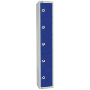 CG617-PS Elite Five Door Padlock Locker with Sloping Top Blue - JD Catering Equipment Solutions Ltd