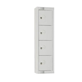 CF753-CS Elite Personal Effects Locker 4 Door Grey Camlock Sloping Top - JD Catering Equipment Solutions Ltd