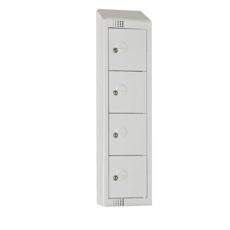 Elite Personal Effects Locker 4 Door Grey Camlock Sloping Top JD Catering Equipment Solutions Ltd