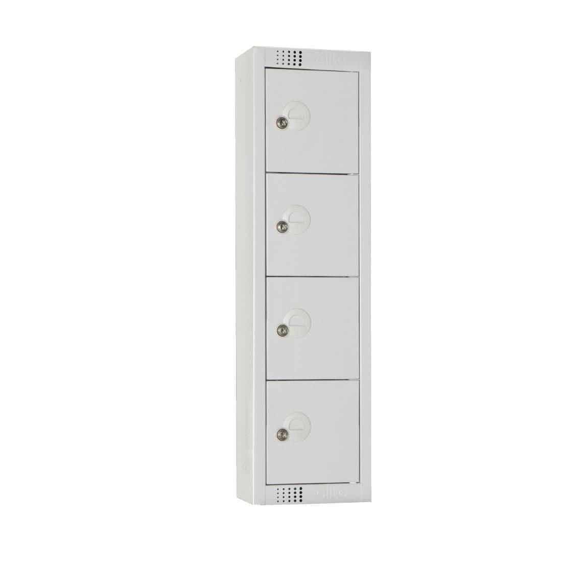 Elite Personal Effects Locker 4 Door Grey Padlock JD Catering Equipment Solutions Ltd