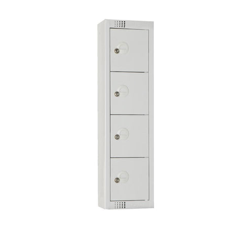Elite Personal Effects Locker 4 Door Grey Padlock JD Catering Equipment Solutions Ltd
