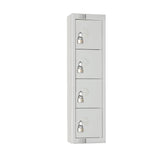 Elite Personal Effects Locker 4 Door Grey Padlock JD Catering Equipment Solutions Ltd