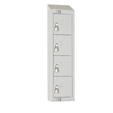 Elite Personal Effects Locker 4 Door Grey Padlock Sloping Top JD Catering Equipment Solutions Ltd