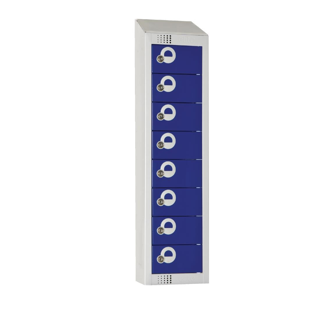 Elite Personal Effects Locker 8 Door Blue Padlock Sloping Top JD Catering Equipment Solutions Ltd