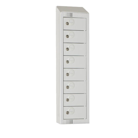 Elite Personal Effects Locker 8 Door Grey Camlock Sloping Top JD Catering Equipment Solutions Ltd