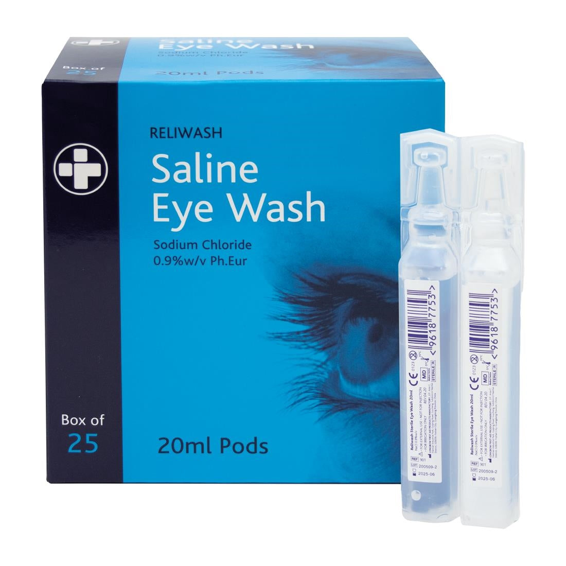 Eye Wash Pods 20ml (Pack of 25) JD Catering Equipment Solutions Ltd
