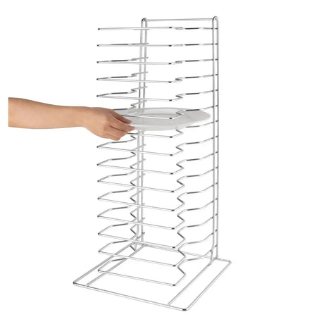 F027 Vogue Pizza Pan Stacking Rack 15 Slot JD Catering Equipment Solutions Ltd