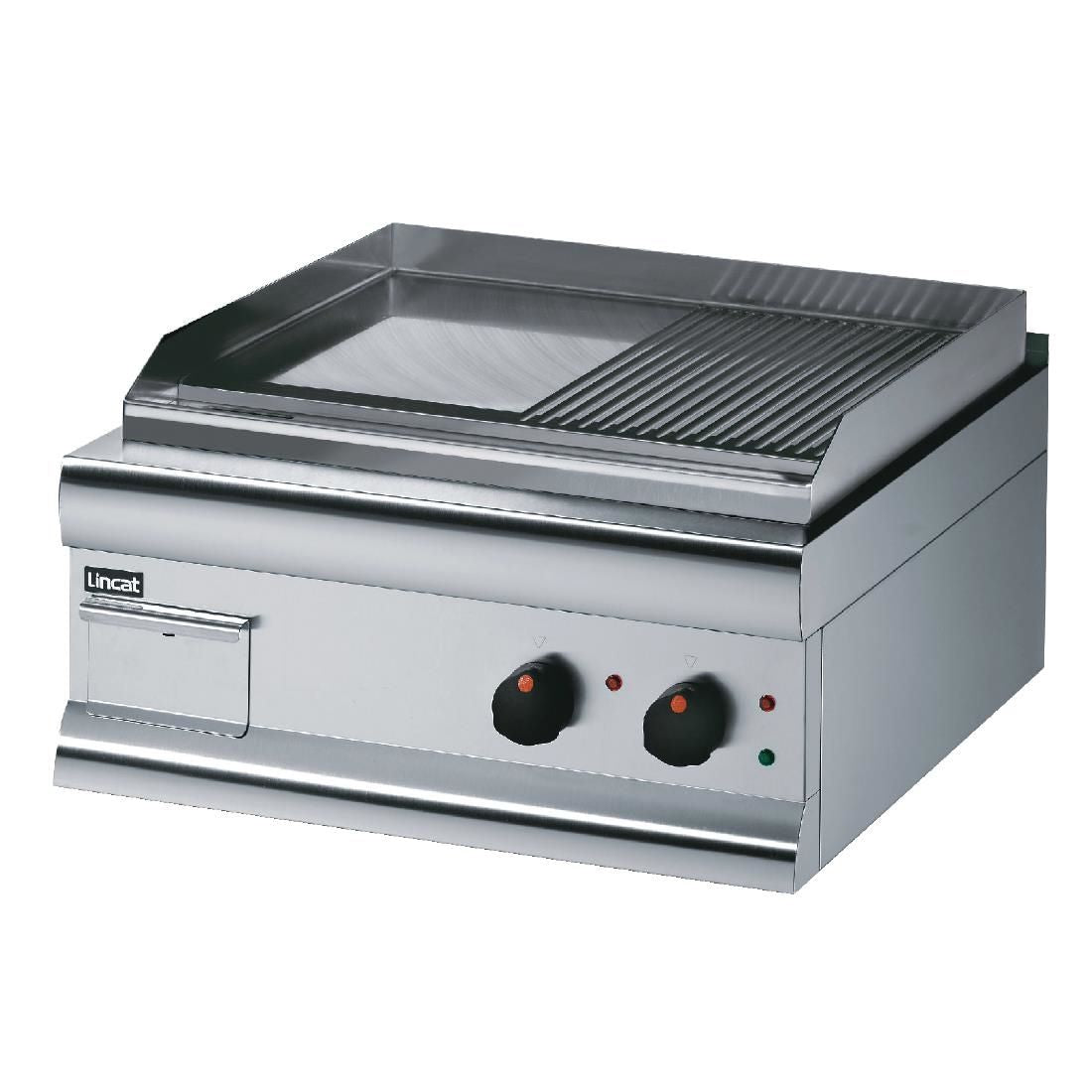 F926 GS6/TR - Lincat Silverlink 600 Electric Counter-top Griddle - Twin Zone - Half-Ribbed Plate - W 600 mm - 4.0 kW JD Catering Equipment Solutions Ltd