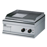 F926 GS6/TR - Lincat Silverlink 600 Electric Counter-top Griddle - Twin Zone - Half-Ribbed Plate - W 600 mm - 4.0 kW - JD Catering Equipment Solutions Ltd