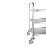 F994 Vogue Stainless Steel 3 Tier Clearing Trolley Medium JD Catering Equipment Solutions Ltd