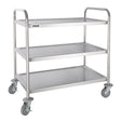 F995 Vogue Stainless Steel 3 Tier Clearing Trolley Large JD Catering Equipment Solutions Ltd