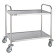 F997 Vogue Stainless Steel 2 Tier Clearing Trolley Medium JD Catering Equipment Solutions Ltd