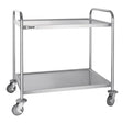 F998 Vogue Stainless Steel 2 Tier Clearing Trolley Large JD Catering Equipment Solutions Ltd