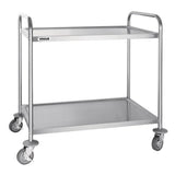 F998 Vogue Stainless Steel 2 Tier Clearing Trolley Large - JD Catering Equipment Solutions Ltd