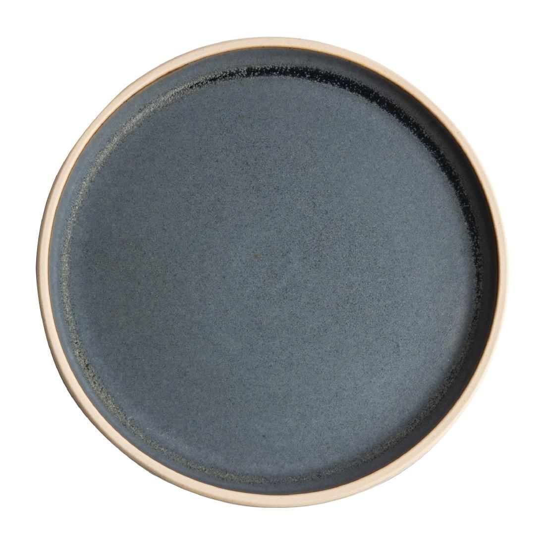 FA301 Olympia Canvas Flat Round Plate Blue Granite 250mm (Pack of 6) JD Catering Equipment Solutions Ltd