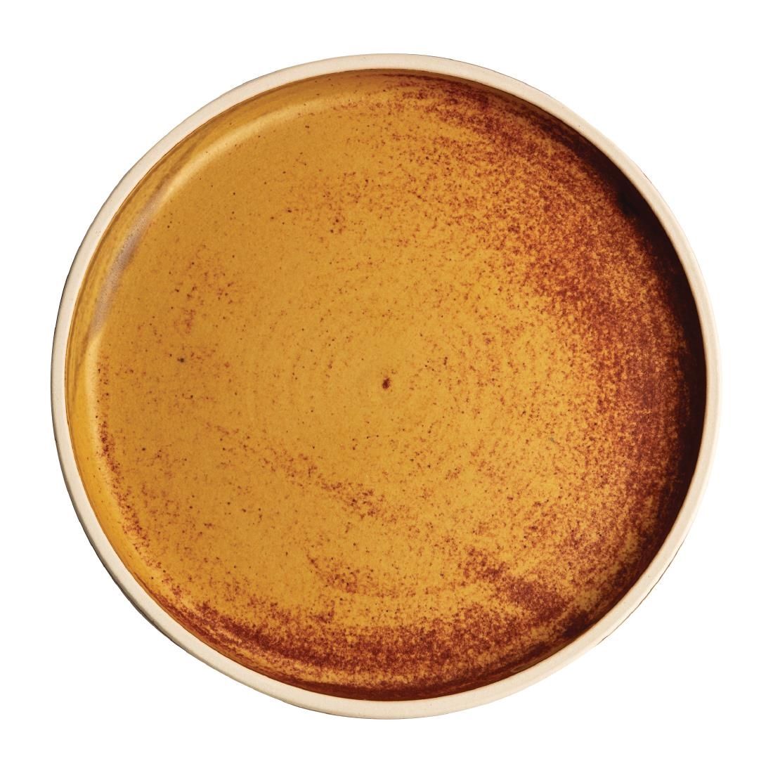 FA307 Olympia Canvas Flat Round Plate Sienna Rust 180mm (Pack of 6) JD Catering Equipment Solutions Ltd