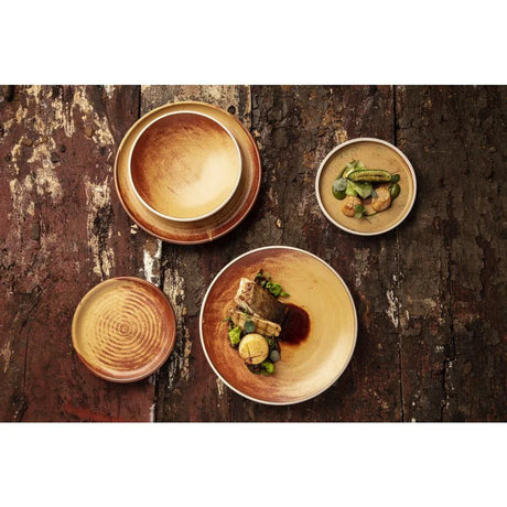 FA307 Olympia Canvas Flat Round Plate Sienna Rust 180mm (Pack of 6) - JD Catering Equipment Solutions Ltd