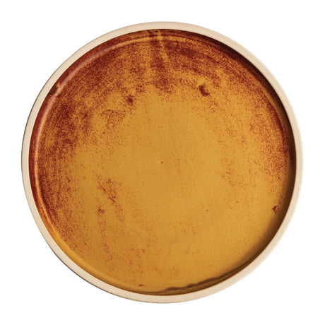 FA308 Olympia Canvas Flat Round Plate Sienna Rust 250mm (Pack of 6) JD Catering Equipment Solutions Ltd