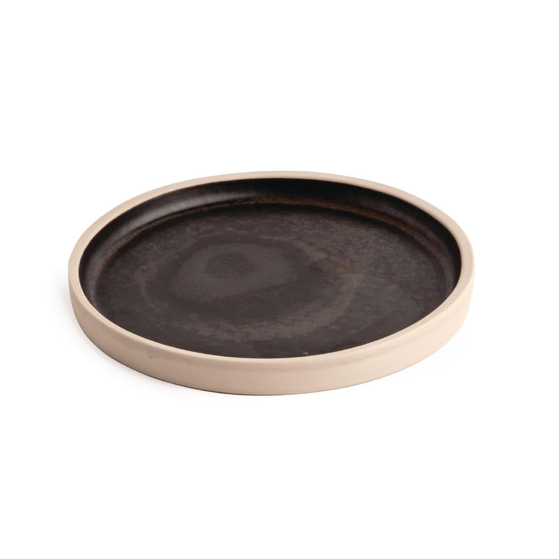 FA314 Olympia Canvas Flat Round Plate Delhi Black 180mm (Pack of 6) JD Catering Equipment Solutions Ltd