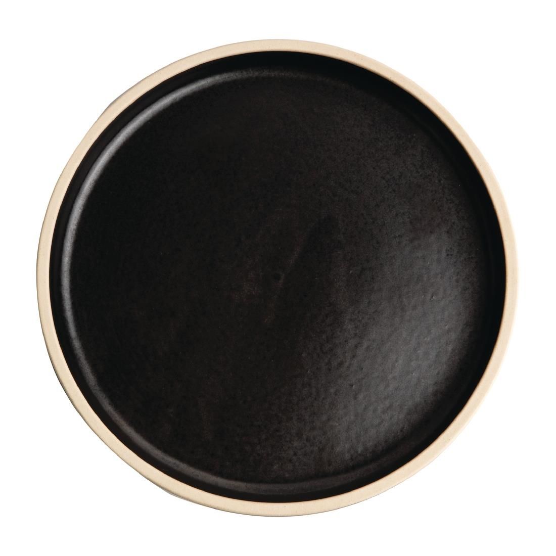 FA314 Olympia Canvas Flat Round Plate Delhi Black 180mm (Pack of 6) JD Catering Equipment Solutions Ltd