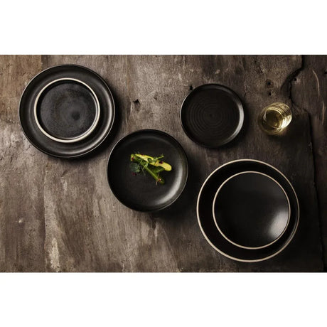 FA319 Olympia Canvas Shallow Tapered Bowl Delhi Black 200mm (Pack of 6) - JD Catering Equipment Solutions Ltd
