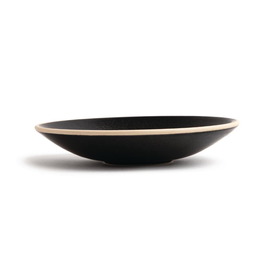 FA319 Olympia Canvas Shallow Tapered Bowl Delhi Black 200mm (Pack of 6) JD Catering Equipment Solutions Ltd