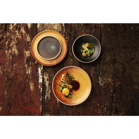 FA319 Olympia Canvas Shallow Tapered Bowl Delhi Black 200mm (Pack of 6) - JD Catering Equipment Solutions Ltd