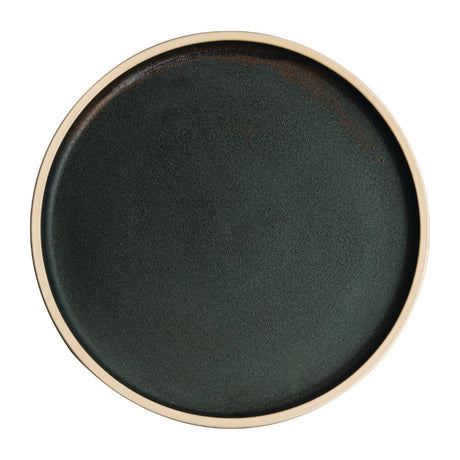 FA322 Olympia Canvas Flat Round Plate Green Verdigris 250mm (Pack of 6) JD Catering Equipment Solutions Ltd
