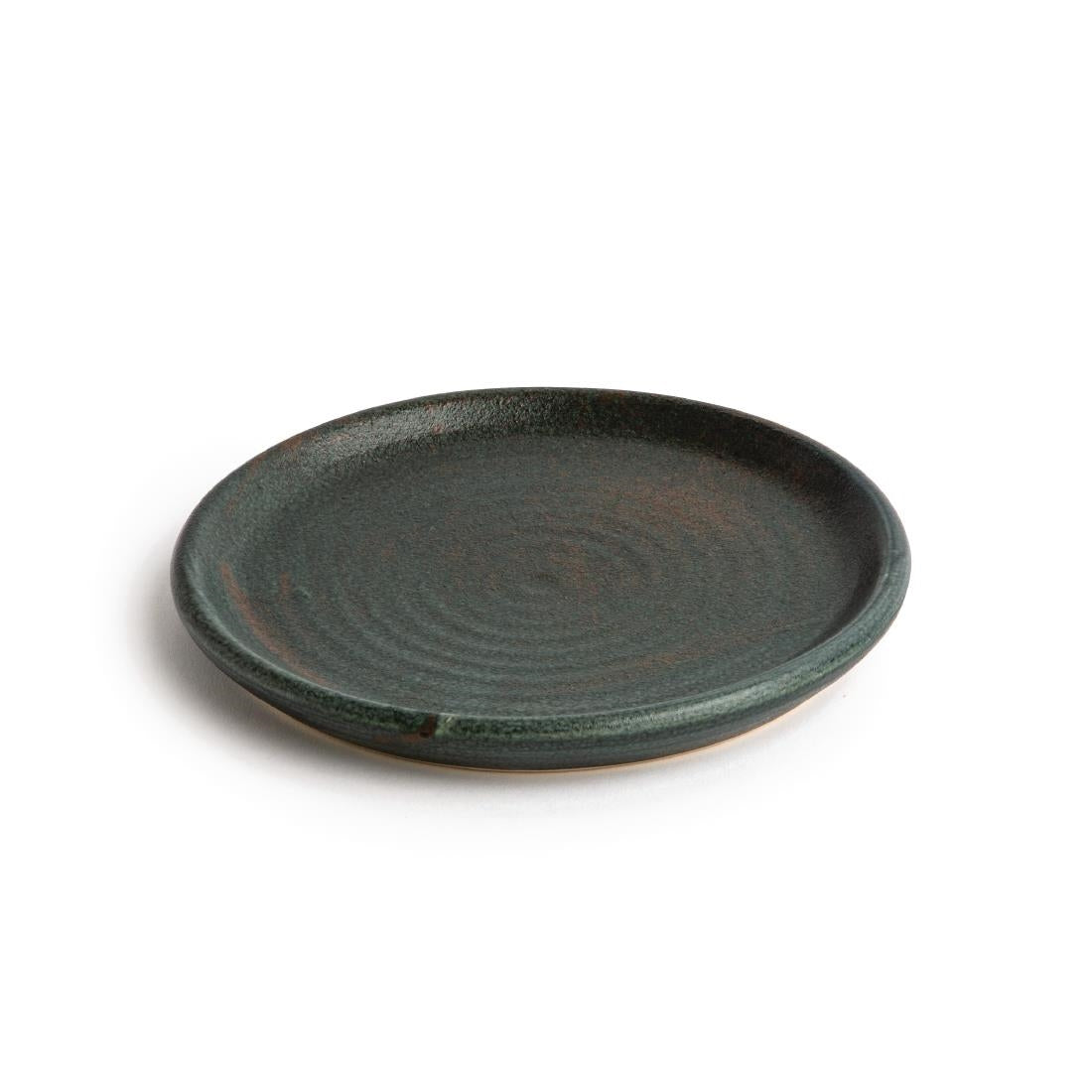 FA323 Olympia Canvas Small Rim Round Plate Green Verdigris 180mm (Pack of 6) JD Catering Equipment Solutions Ltd