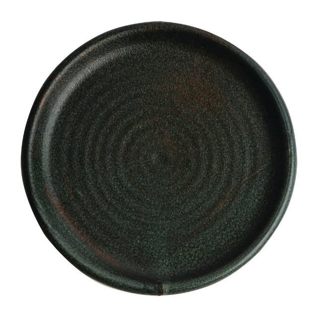 FA323 Olympia Canvas Small Rim Round Plate Green Verdigris 180mm (Pack of 6) JD Catering Equipment Solutions Ltd