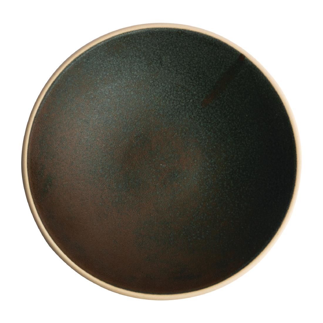 FA326 Olympia Canvas Shallow Tapered Bowl Green Verdigris 200mm (Pack of 6) JD Catering Equipment Solutions Ltd