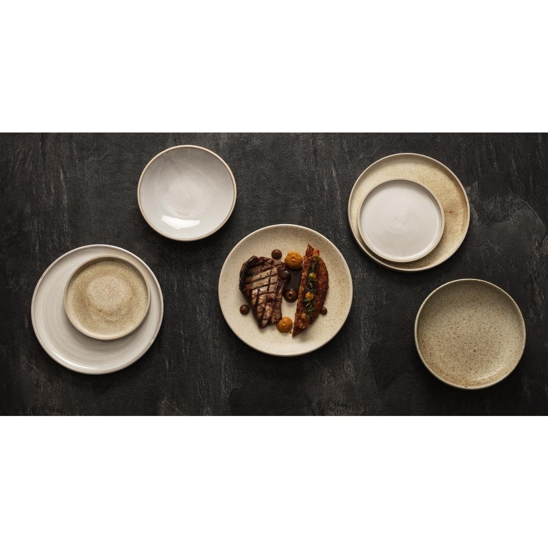 FA335 Olympia Canvas Flat Round Plate Wheat 180mm (Pack of 6) JD Catering Equipment Solutions Ltd