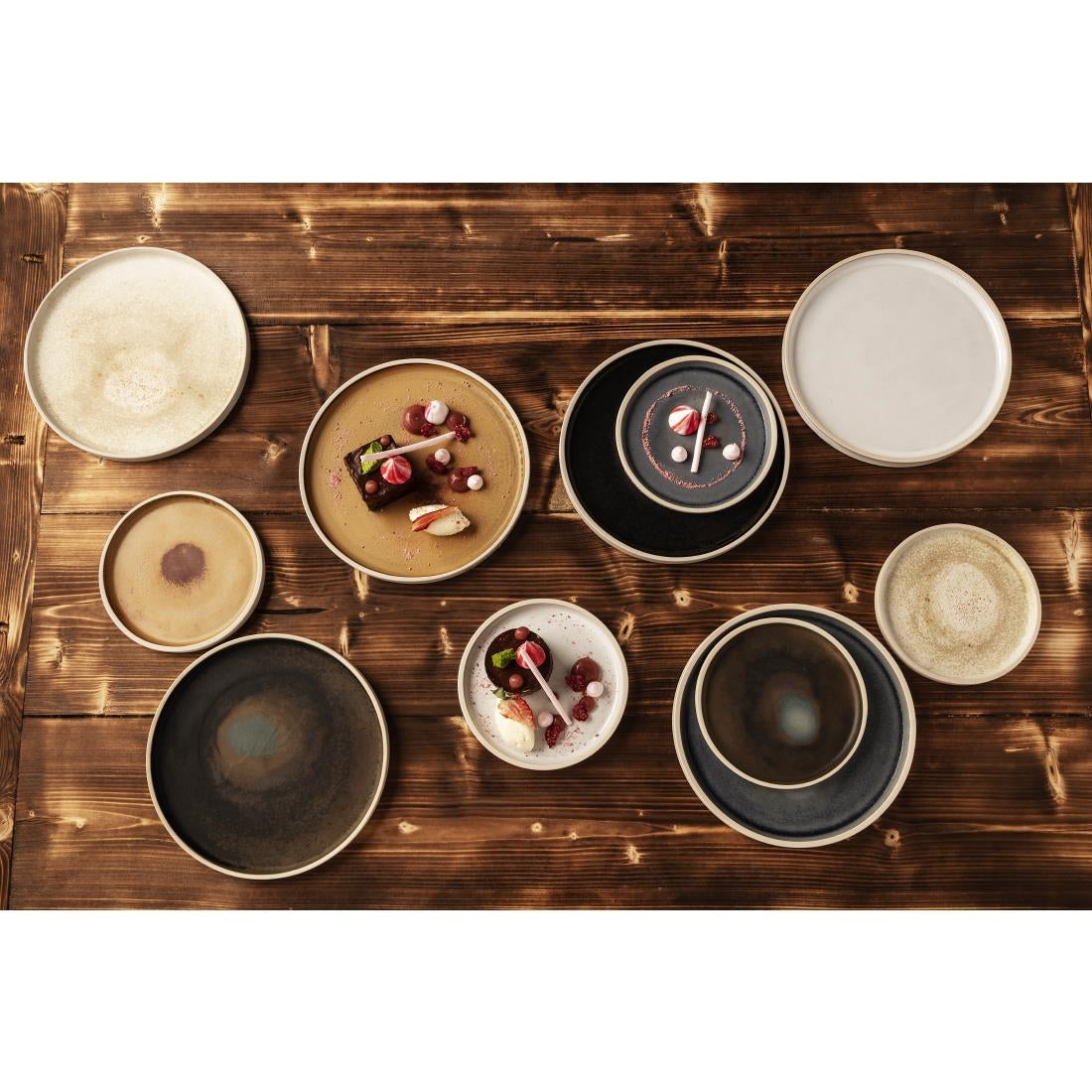 FA336 Olympia Canvas Flat Round Plate Wheat 250mm (Pack of 6) JD Catering Equipment Solutions Ltd