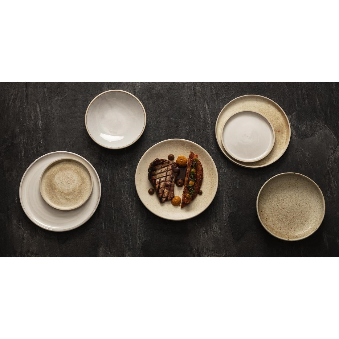 FA336 Olympia Canvas Flat Round Plate Wheat 250mm (Pack of 6) JD Catering Equipment Solutions Ltd