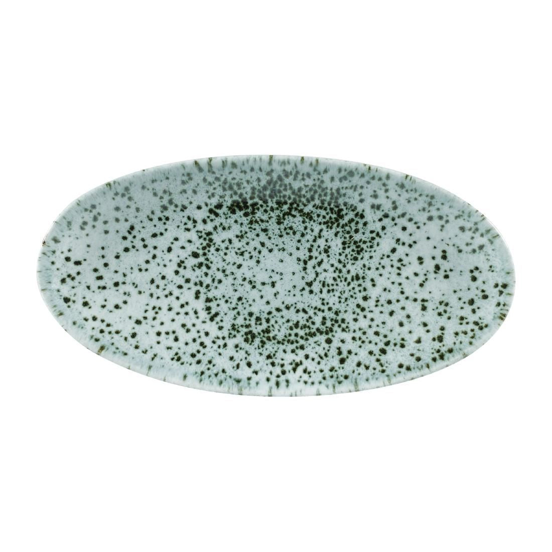 FA506 Churchill Mineral Oval Chefs Plate Green 299x150mm (Pack of 12) JD Catering Equipment Solutions Ltd
