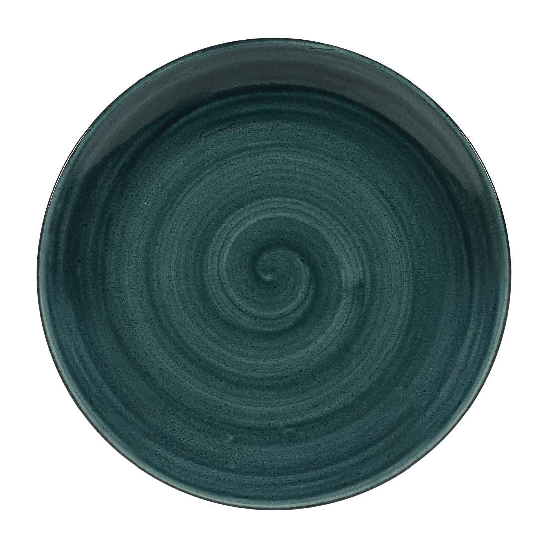 FA590 Churchill Stonecast Patina Coupe Plates Rustic Teal 260mm (Pack of 12) JD Catering Equipment Solutions Ltd