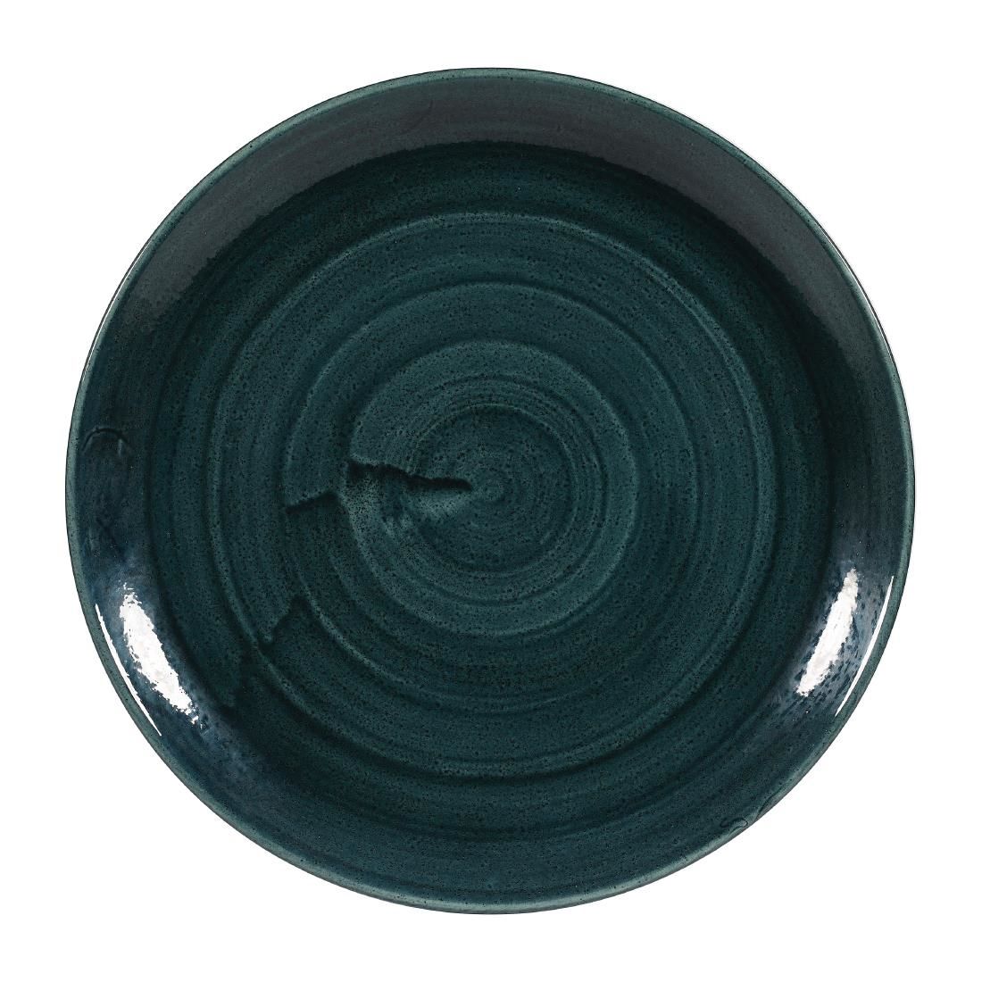 FA591 Churchill Stonecast Patina Coupe Plates Rustic Teal 288mm (Pack of 12) JD Catering Equipment Solutions Ltd
