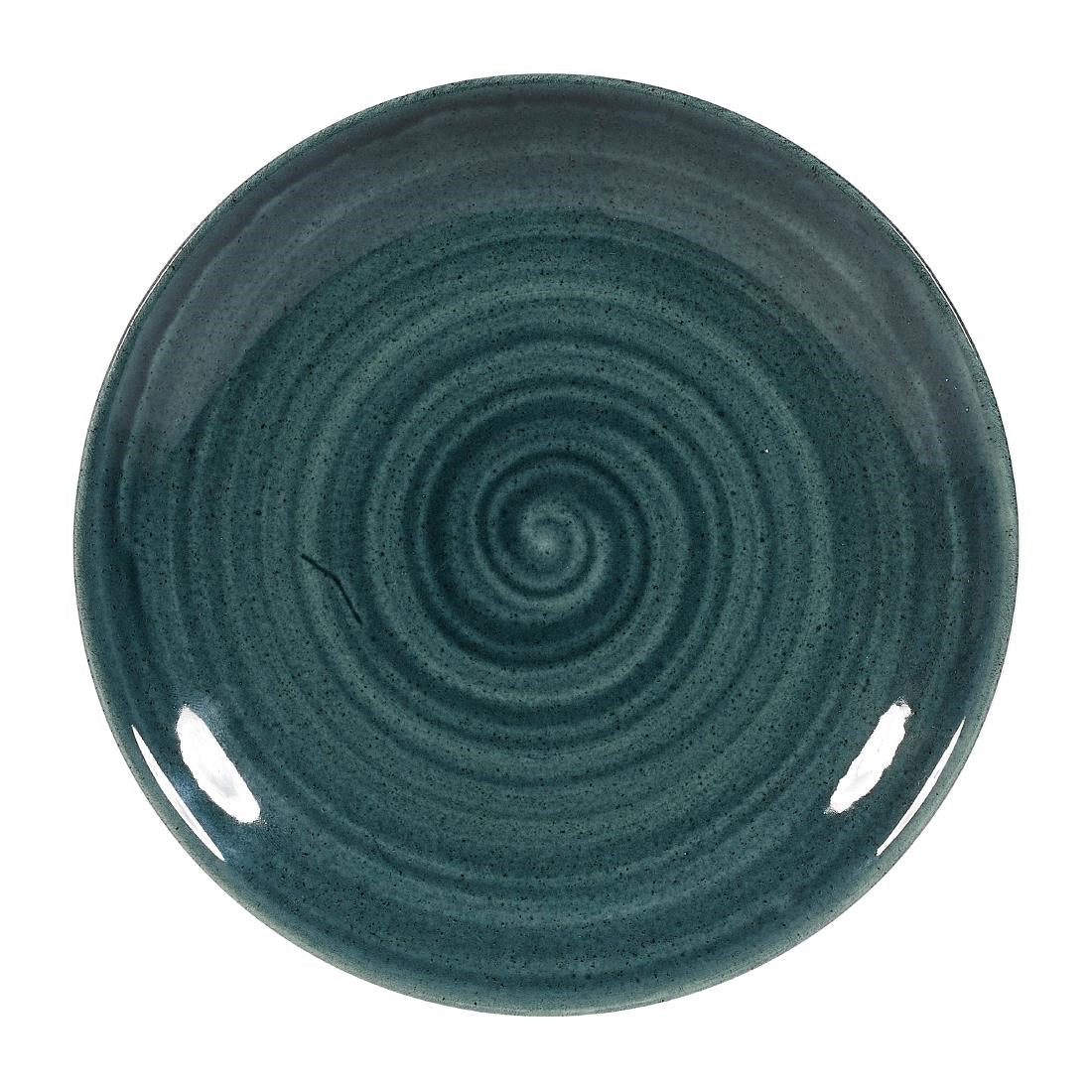 FA593 Churchill Stonecast Patina Coupe Plates Rustic Teal 165mm (Pack of 12) JD Catering Equipment Solutions Ltd