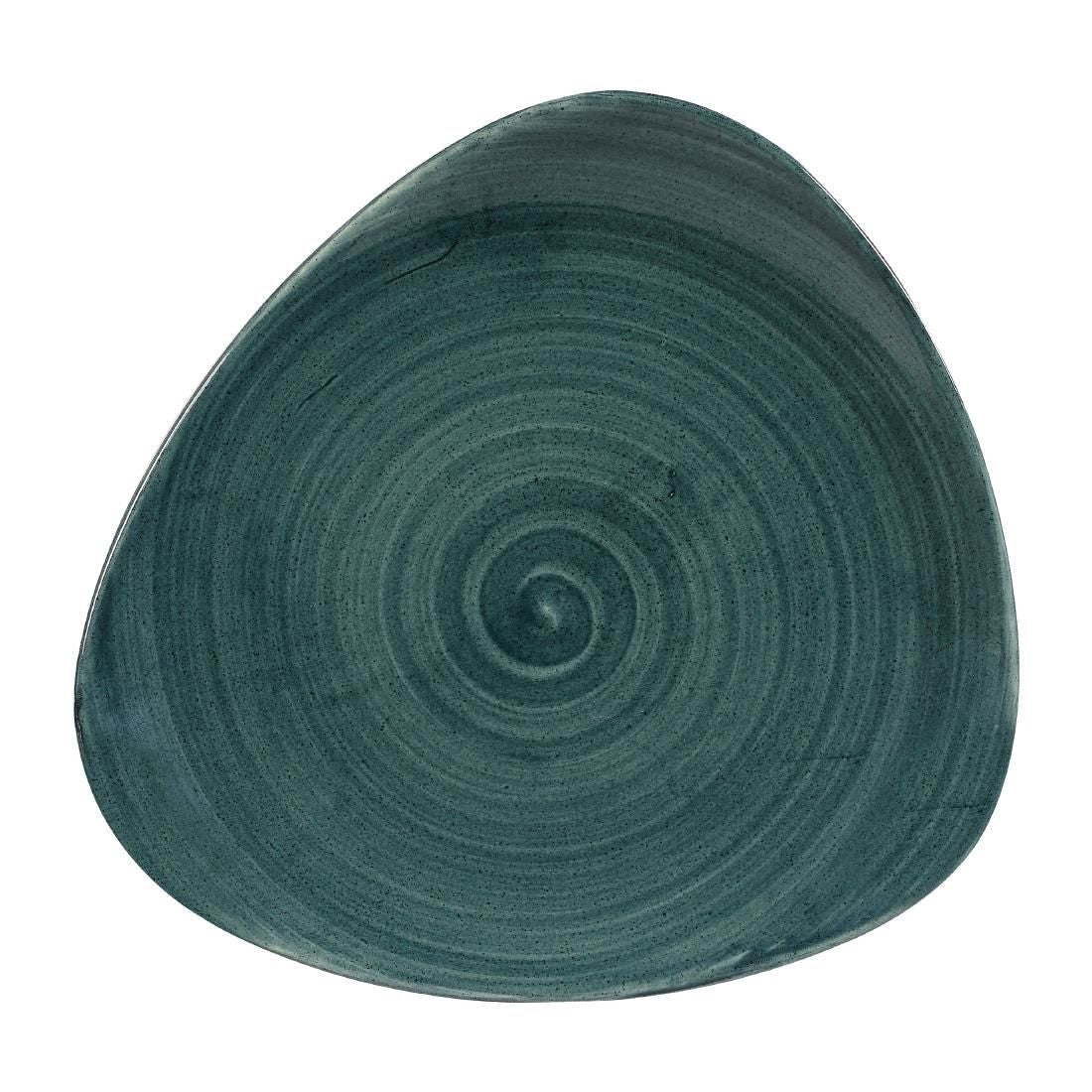 FA595 Churchill Stonecast Patina Triangular Plates Rustic Teal 229mm (Pack of 12) JD Catering Equipment Solutions Ltd