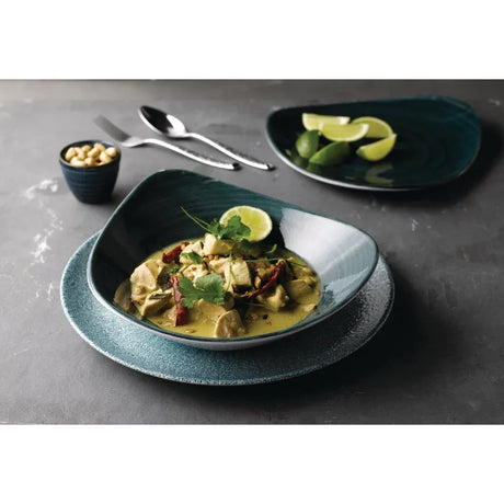 FA597 Churchill Stonecast Patina Triangular Bowls Rustic Teal 21oz 235mm (Pack of 12) - JD Catering Equipment Solutions Ltd