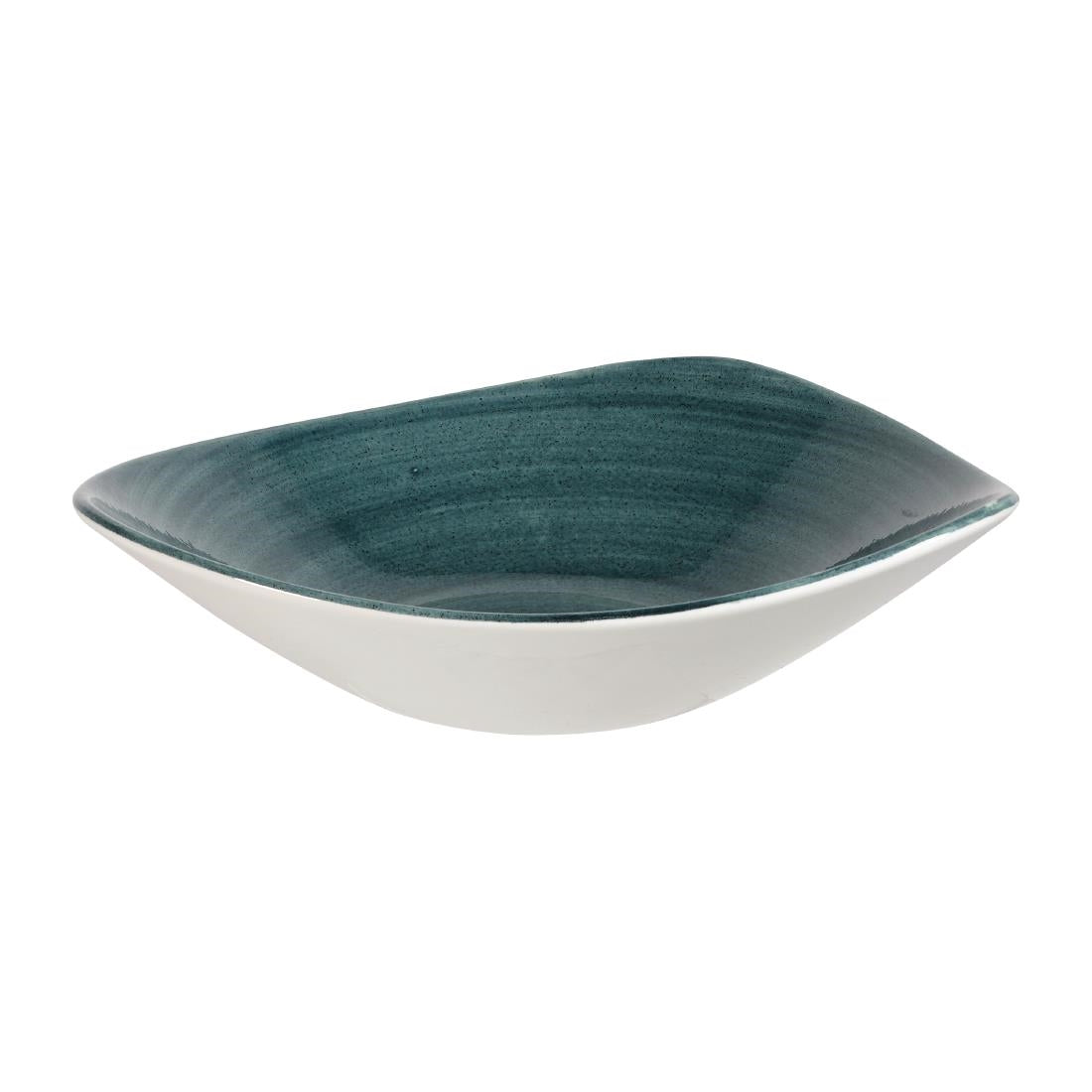 FA597 Churchill Stonecast Patina Triangular Bowls Rustic Teal 21oz 235mm (Pack of 12) JD Catering Equipment Solutions Ltd