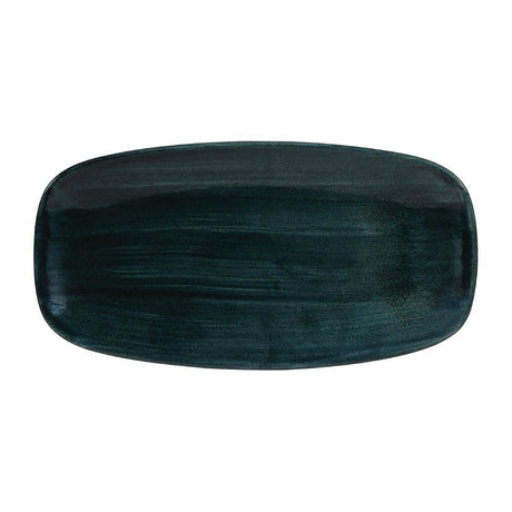 FA598 Churchill Stonecast Patina Oblong Chef Plates Rustic Teal  298 x 153mm (Pack of 12) JD Catering Equipment Solutions Ltd