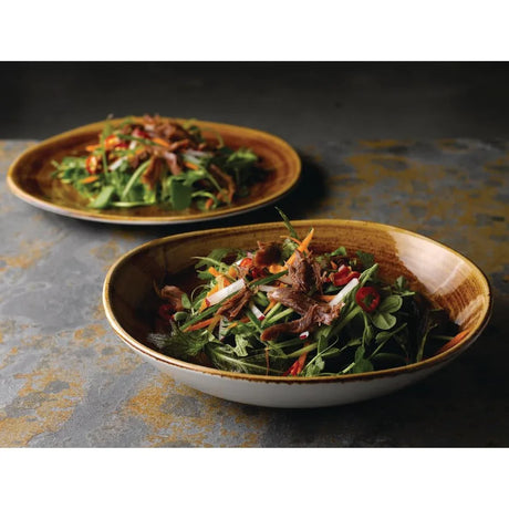FA606 Churchill Stonecast Patina Organic Round Bowls Vintage Copper 38oz 253mm - JD Catering Equipment Solutions Ltd