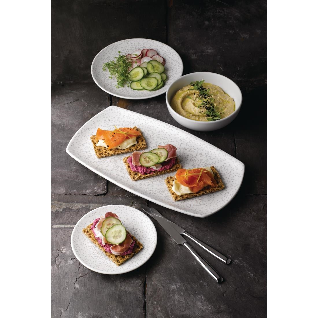FA650 Churchill Menu Shades Caldera Coupe Plates Chalk White 155mm (Pack of 6) JD Catering Equipment Solutions Ltd